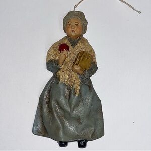 Vintage 5 1/4”T Woman Ornament 1983 Ike & Sandy Spillman Homestead Collection